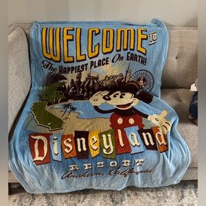 Vintage style Disneyland Resort Colorful Mickey Mouse Blanket